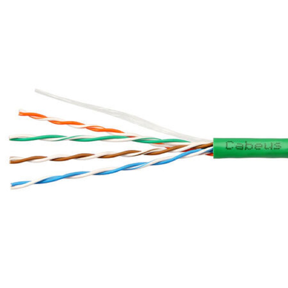 Кабель Cabeus UTP-4P-Cat.5e-SOLID-LSLTx-GN-25, U/UTP Cat.5e, 4 пары 24 AWG, одножильный, 25 м, зелёный