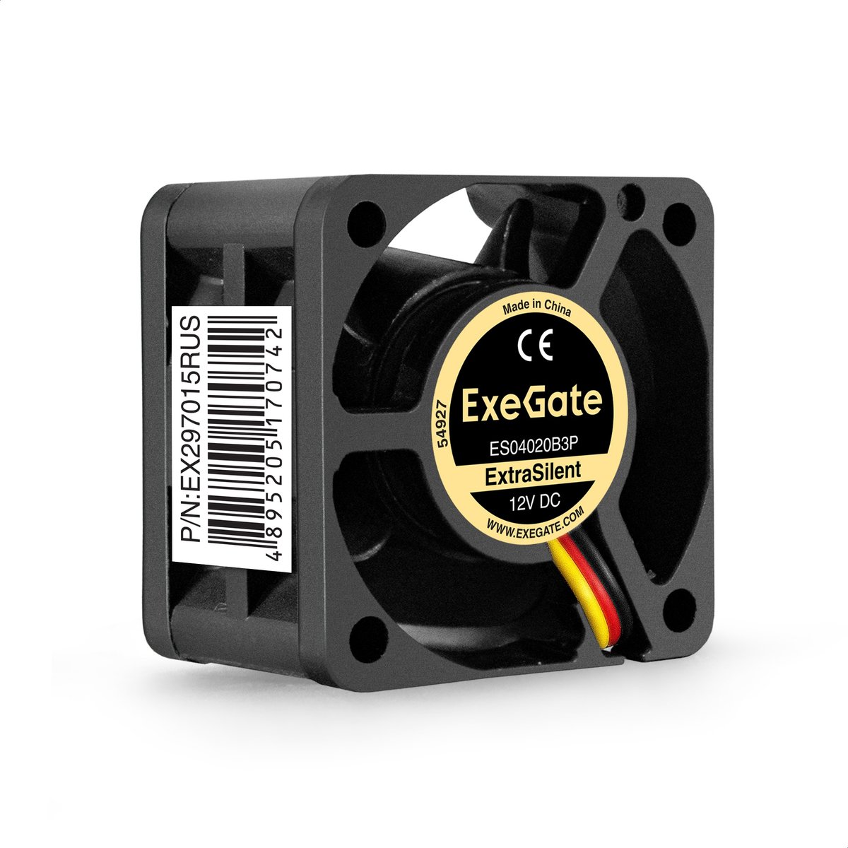 Вентилятор ExeGate ExtraSilent ES04020B3P, 40×40×20 мм, 12 В, 3-pin
