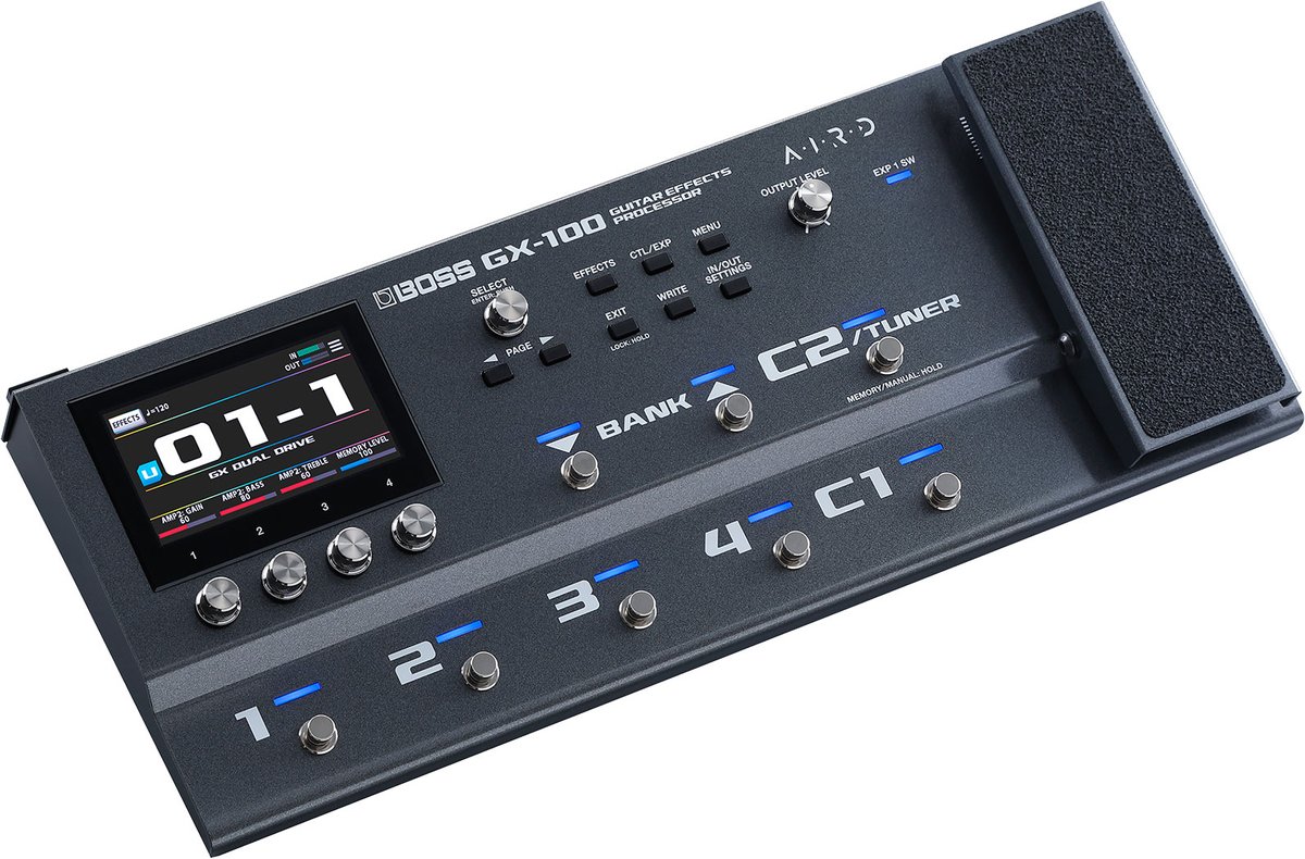 Процессор эффектов Boss GX-100, 23 усилителя, 150 эффектов, MIDI, USB, сенсорный ЖК-дисплей