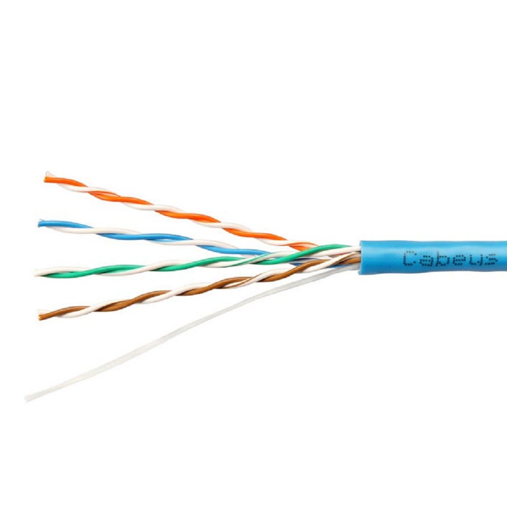 Кабель Cabeus UTP-4P-Cat.5e-SOLID-BL, U/UTP 5e, 4 пары, 24 AWG, 305 м