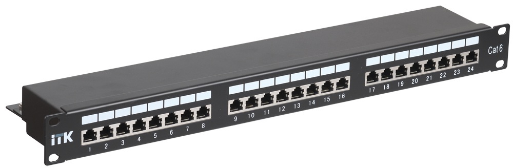 Патч-панель ITK PP24-1UC6S-D05, 19" 1U, 24 порта кат.6 STP