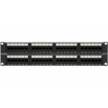 Патч-панель DKC RN5PPU242, 19", 2U, Cat 5e, 48×RJ45