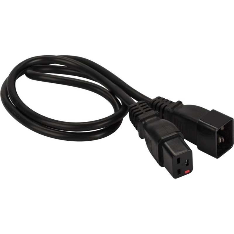 Шнур питания LANMASTER LAN-PP19L/20-2.0-BK, C19-C20, 3×1.5 мм², 16 А, 2 м