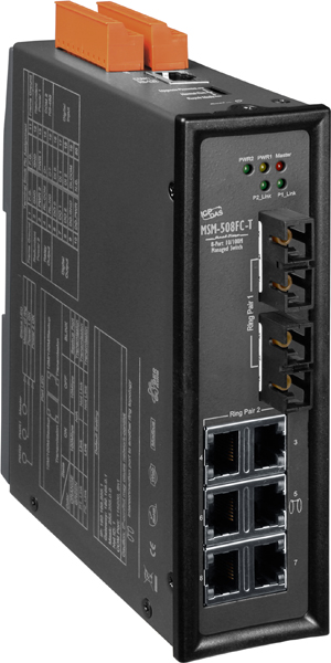 Коммутатор ICP DAS 6083776, 6×10/100BaseTX, 2×100BaseFX, многомод