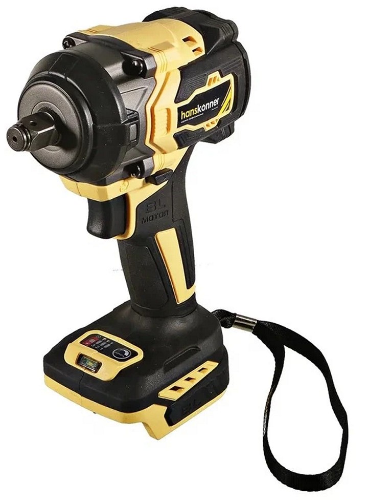 Гайковерт Hanskonner HCD20600BL, аккумуляторный, 18В, 600Нм, бесщеточный
