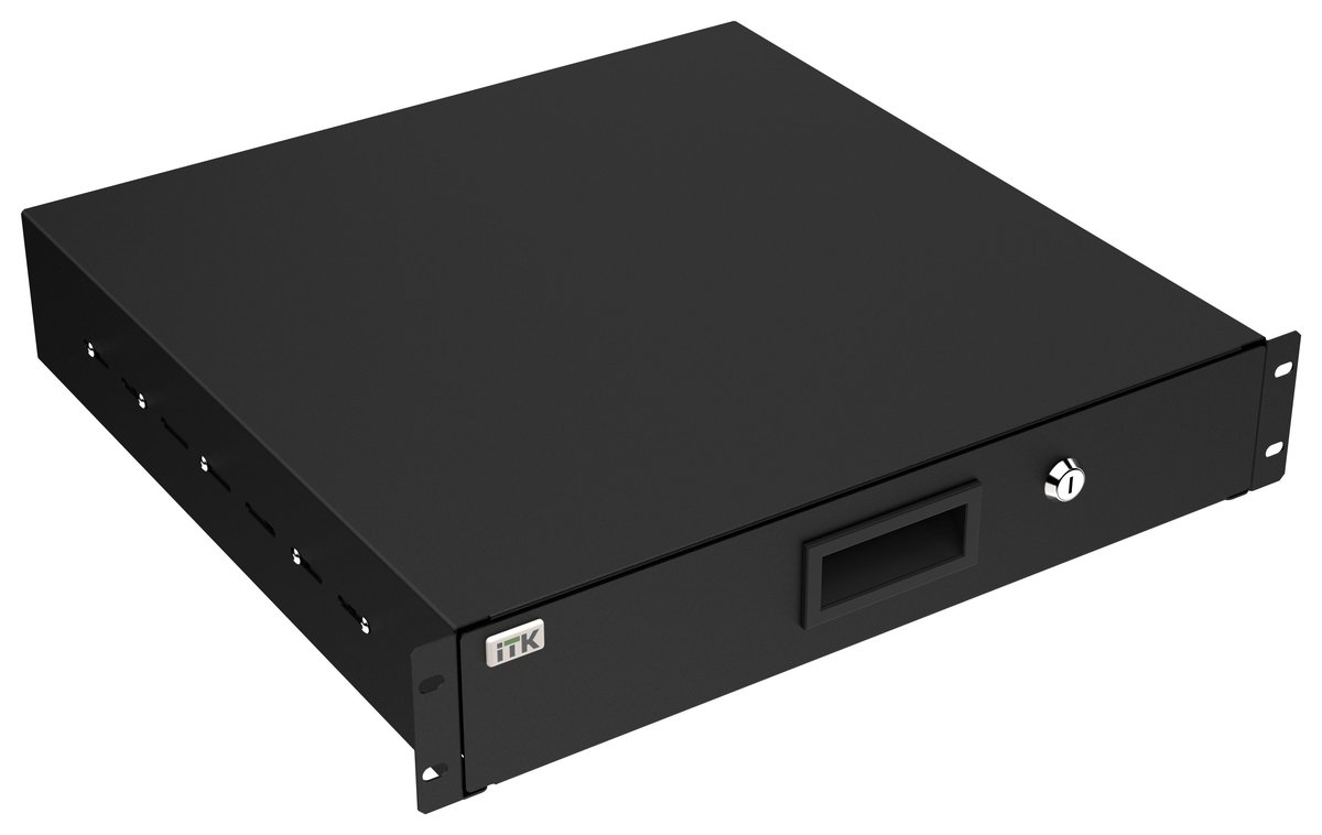 Ящик выдвижной ITK DD05-2U, 2U, 451,2×446×87,7 мм, черный