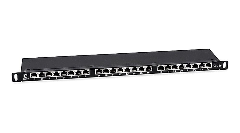 Патч-панель Cabeus PLHD-24-Cat.5e-SH-Dual-0,5U, 19", 24×RJ45, Cat.5e, экранированная, 0.5U