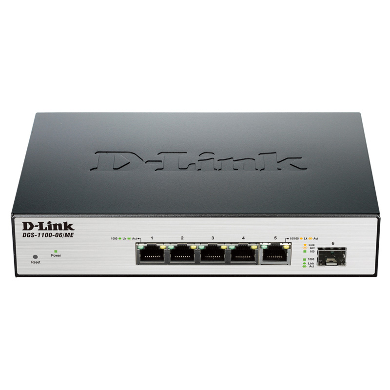 Коммутатор D-Link DGS-1100-06/ME/A1B, L2, 5×1GbE, 1×SFP