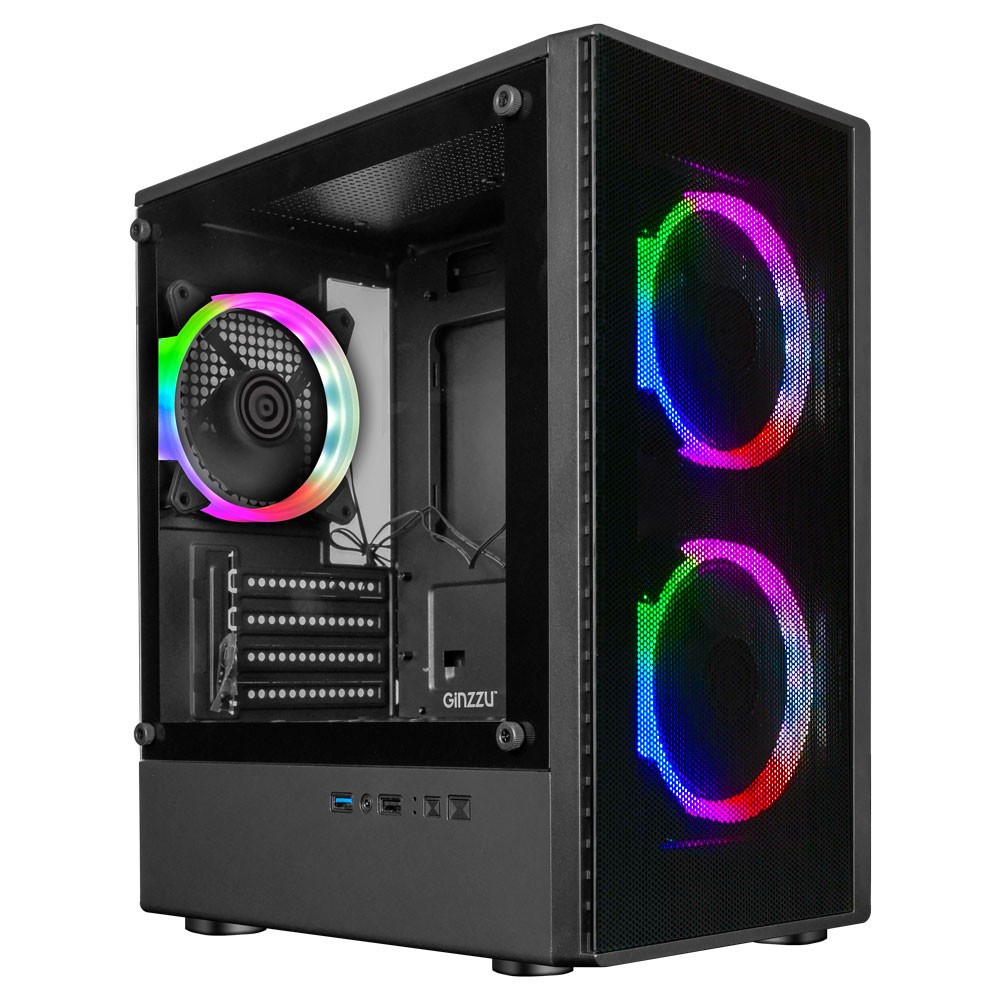 Корпус Ginzzu CL405, mATX, 3×120мм FRGB