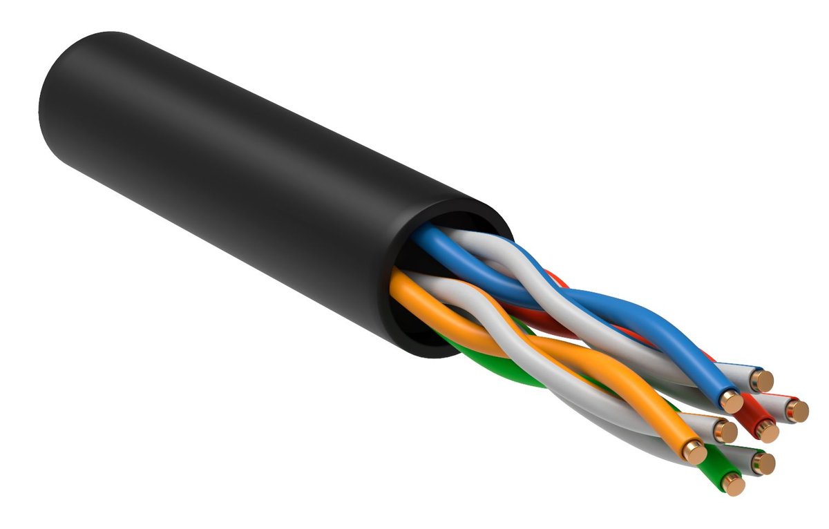 Кабель ITK LC3-C5E04-129, U/UTP кат.5E, 4×2×24AWG solid, LSZH, 305 м, чёрный