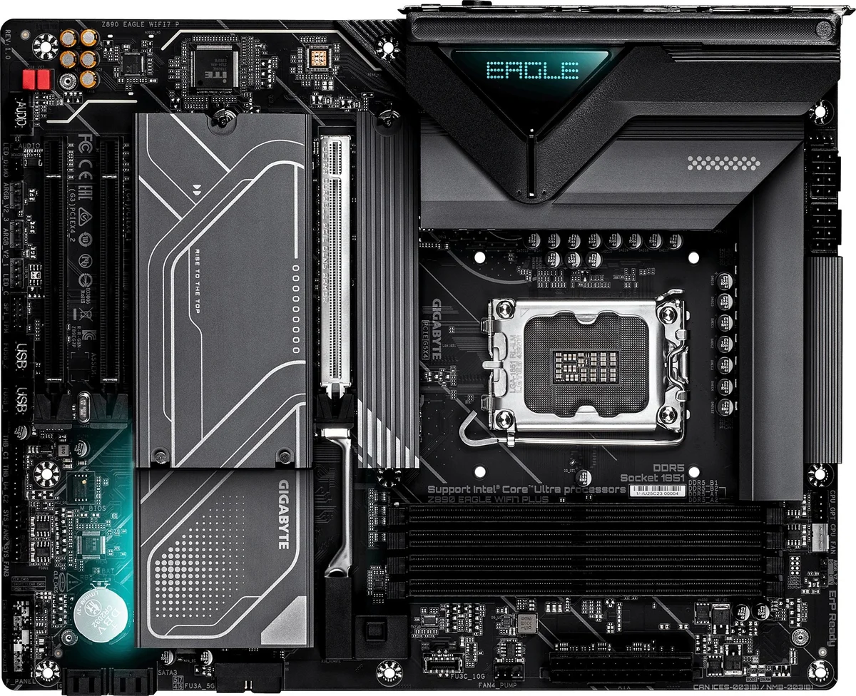 Материнская плата Gigabyte Z890 EAGLE WIFI7 PLUS, LGA1851, Z890, 4×DDR5, ATX
