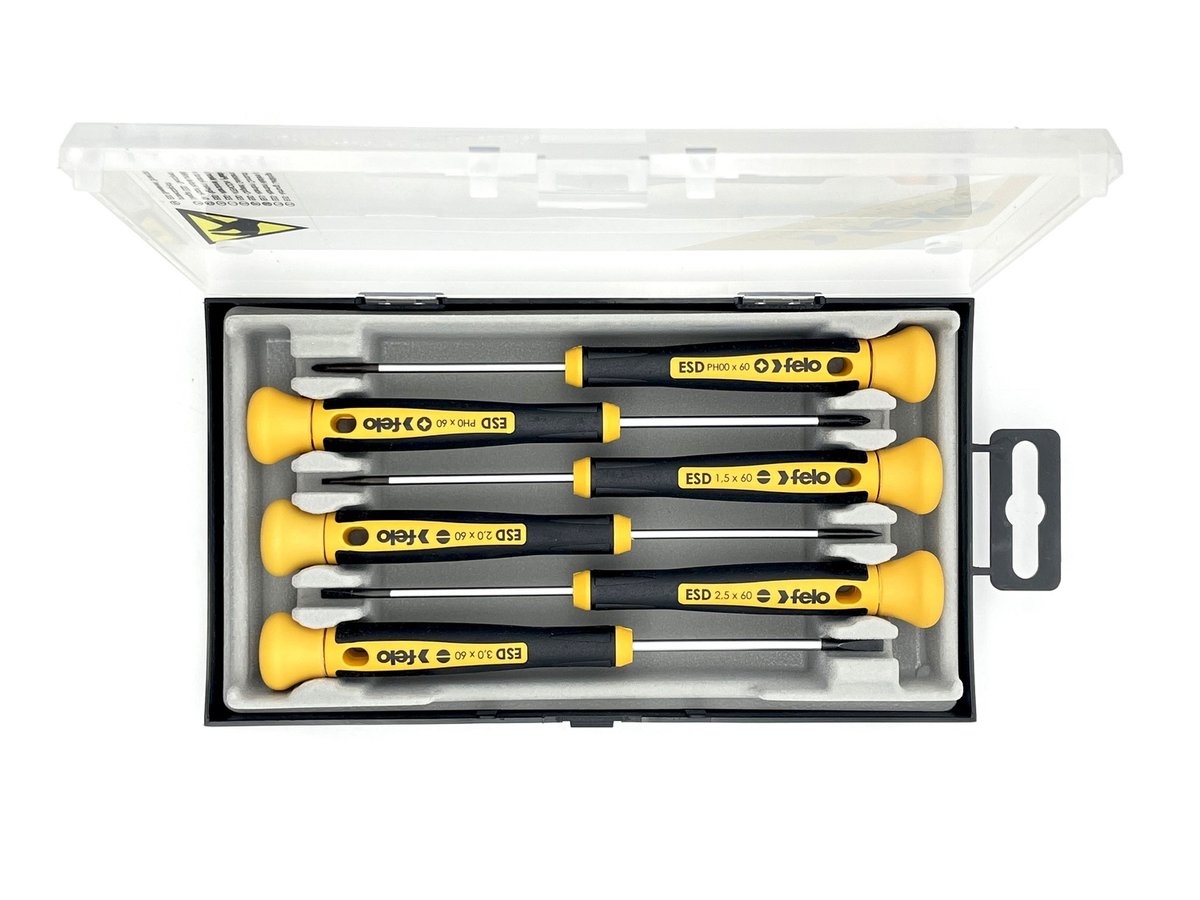 Набор отверток Felo 25096166, SL/PH, точные, ESD Safe, 6 шт
