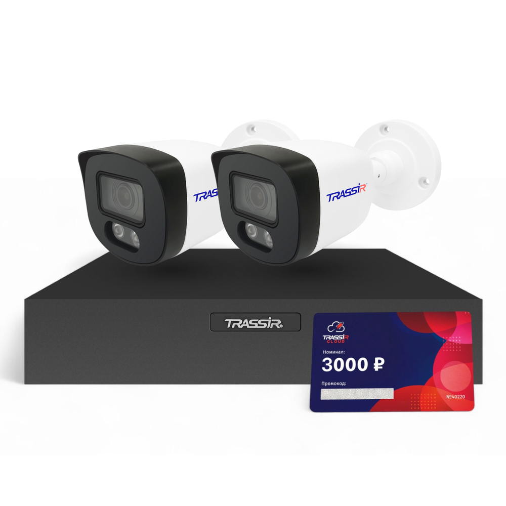 Комплект видеонаблюдения TRASSIR TRLite1106-4PCloud3000, регистратор TR-Lite 1106-4P + 2 камеры L2B5