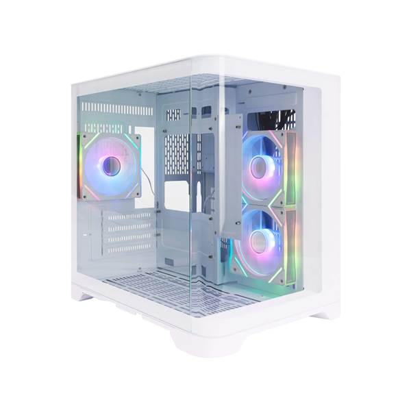 Корпус 1STPLAYER UV5-WH-2FC7R-W-1FC7-W, mATX, Mini-Tower, белый