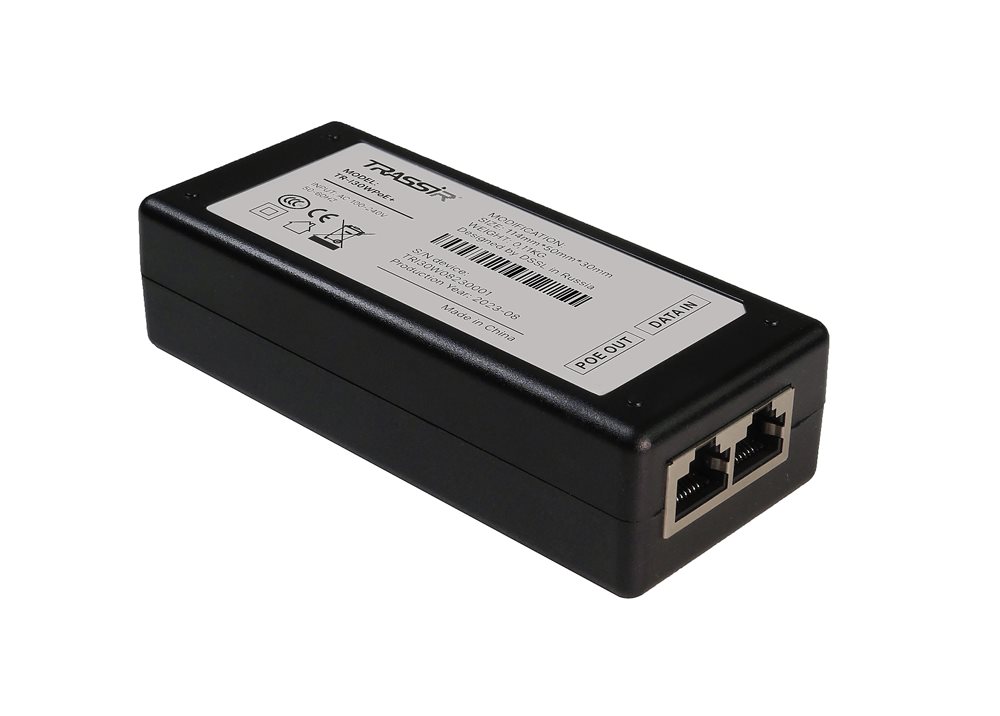 PoE-инжектор Trassir TR-I30WPoE+, 30Вт, 802.3af/at