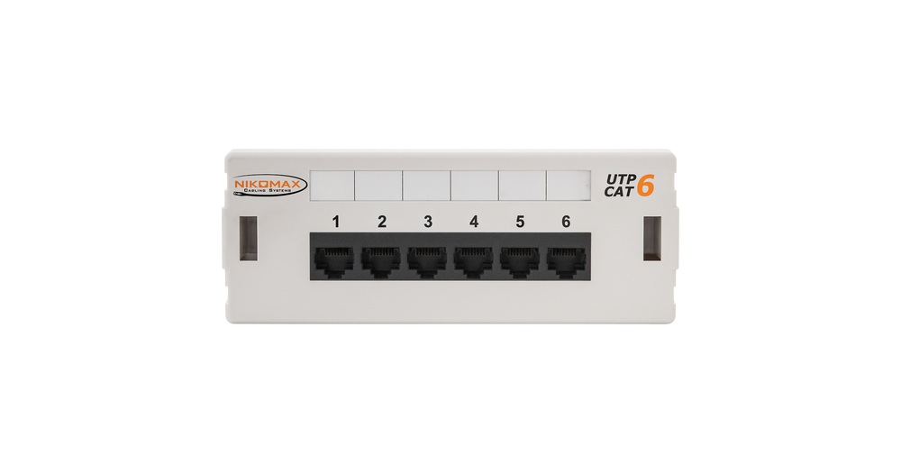 Патч-панель NIKOMAX NMC-WP06UE2-GY, 6 портов, Cat.6, настенная