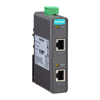 Инжектор MOXA INJ-24, 1 порт PoE 10/100/1000 Мбит/с, 24/48 В