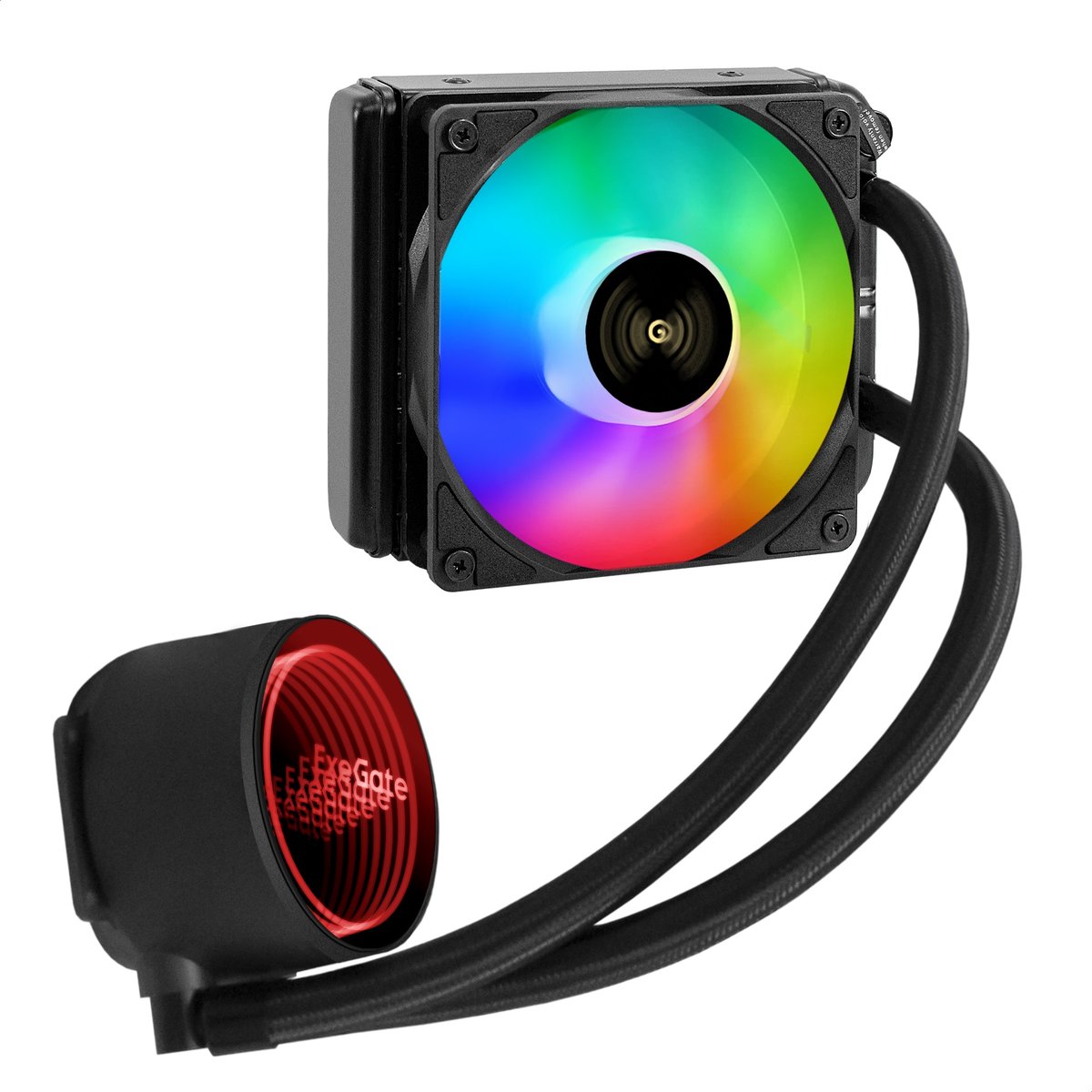 СЖО ExeGate BlackWater-120V3.PWM.RGB, 120 мм, TDP 150 Вт, RGB, LGA1700/AM5