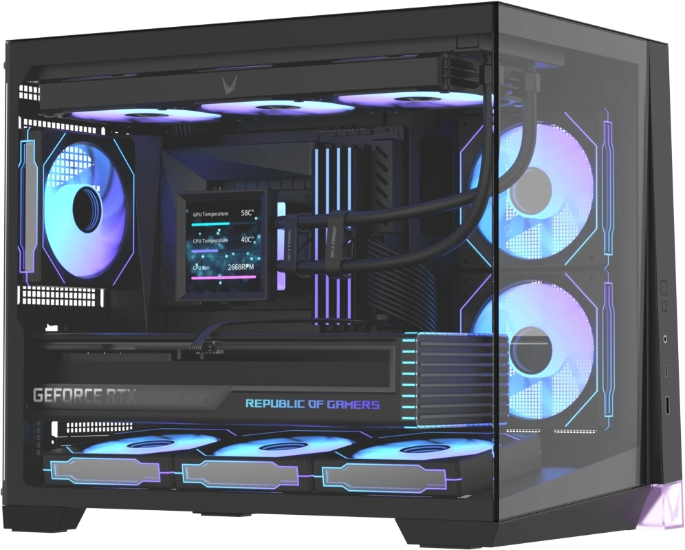 Корпус FORMULA CRYSTAL Z4M BLACK, mATX, 5 слотов, до 415 мм GPU, без БП