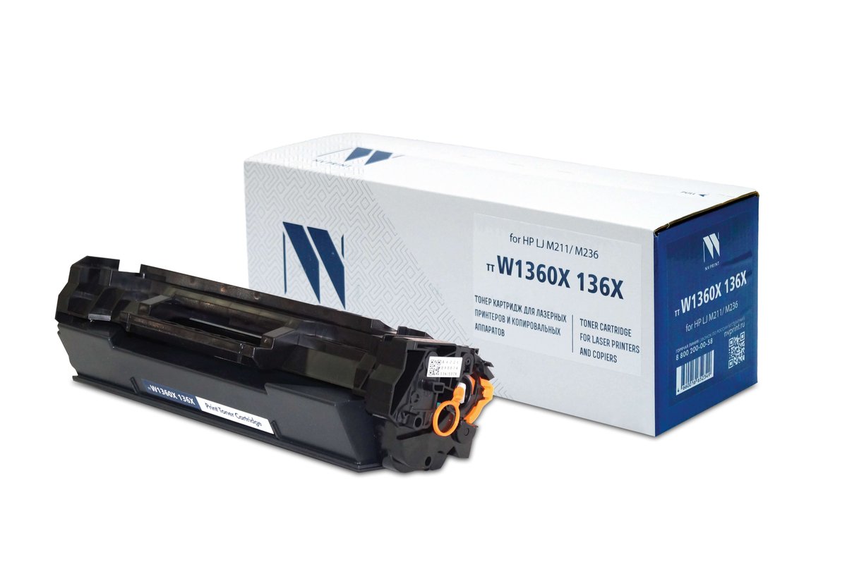 Картридж NV Print NV-W1360X (HP 136X), чёрный, 2600 страниц, для HP LJ M211/M236