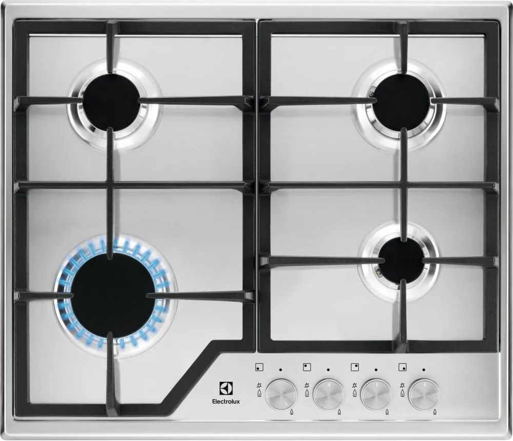 Варочная поверхность Electrolux KGS6426SX, газовая, 4 конфорки, 7800 Вт, нержавеющая сталь
