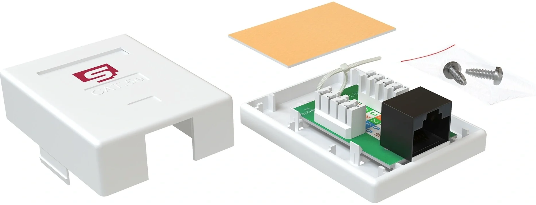 Розетка SYSMATRIX SB 15EU.WH, RJ45, cat.5e UTP, белый