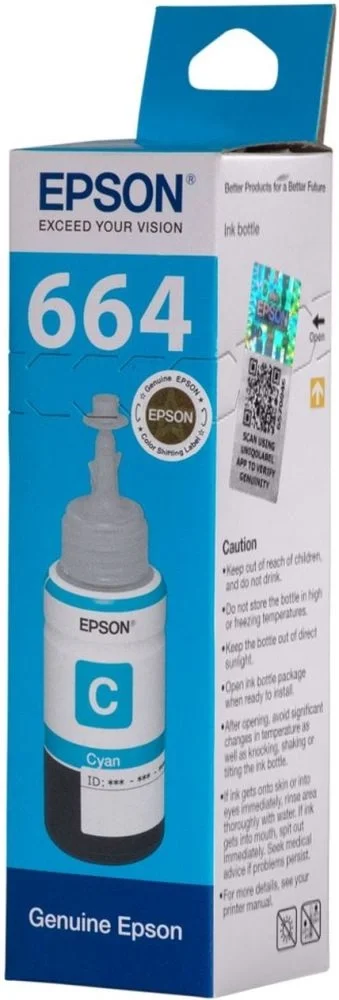 Чернила EPSON T6642 C13T664298, голубые, 70 мл, для L100/L110/L210/L300/L355