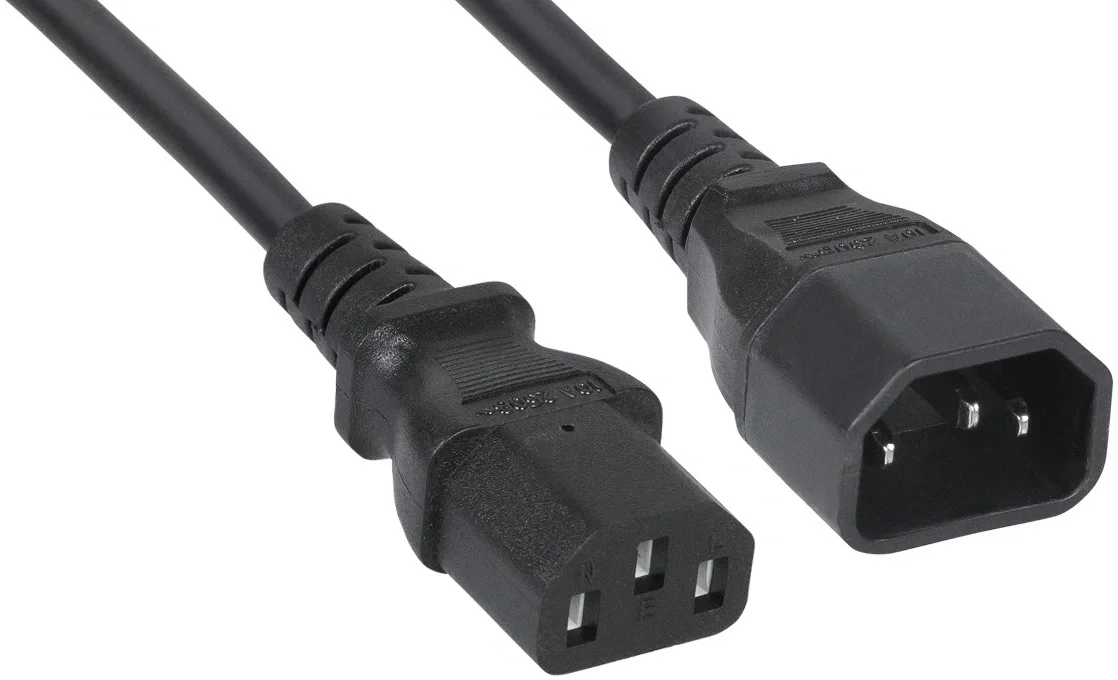 Кабель питания Cabeus PC-189-VDE-1.8M, IEC 320 C13–C14, 3×0.75 мм², 1.8 м, чёрный