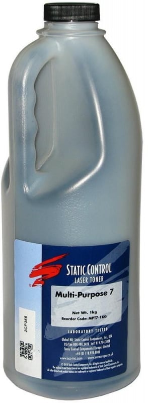 Тонер Static Control MPT7-1KG, черный, флакон 1 кг