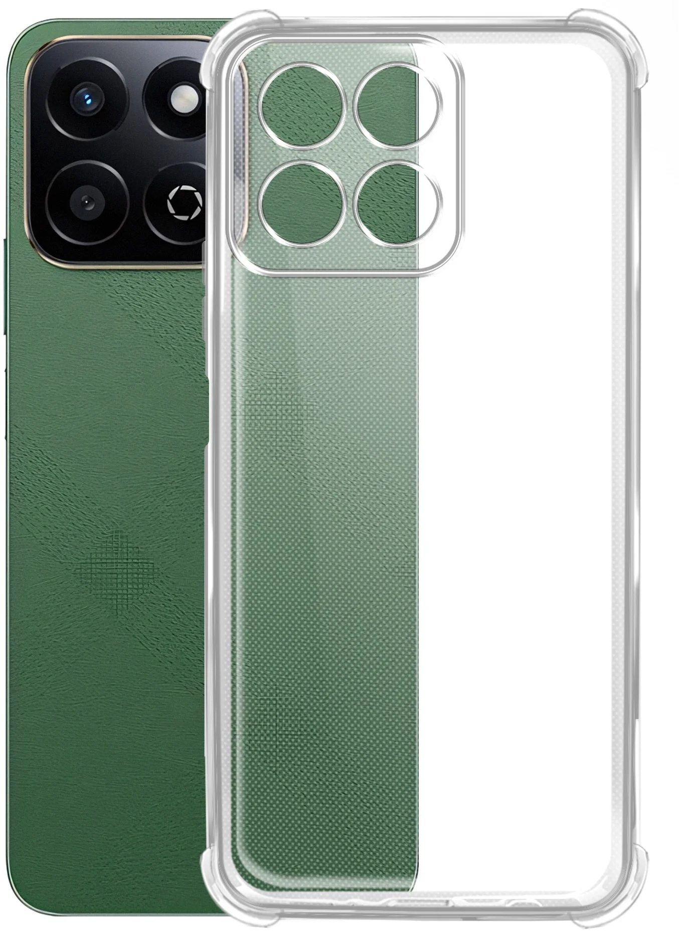 Чехол BoraSCO Bumper Case для Honor X7c, силиконовый, прозрачный, 167×77×9 мм