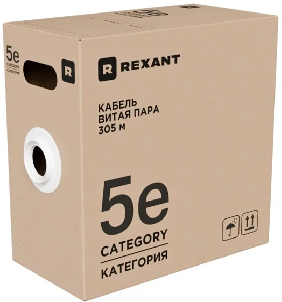 Кабель Rexant 01-0041-R, U/UTP, Cat 5e, 305м, серый