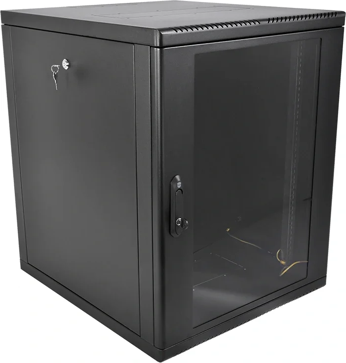 Шкаф коммутационный ЦМО ШРН-М-12.500-9005, 12U, 600×520 мм, стекло, чёрный