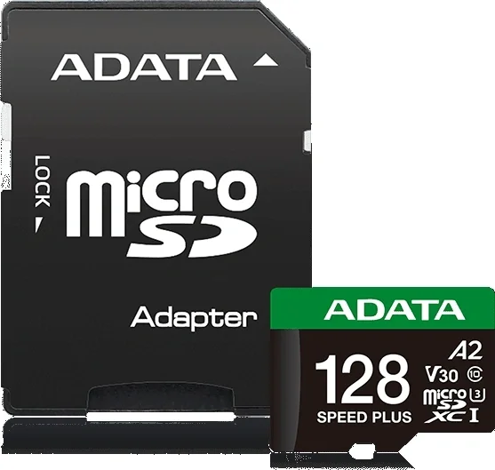 Карта памяти A-DATA UD128GUI3V30A2SP-RA1, microSDXC, 128ГБ, чтение 180МБ/с, запись 160МБ/с