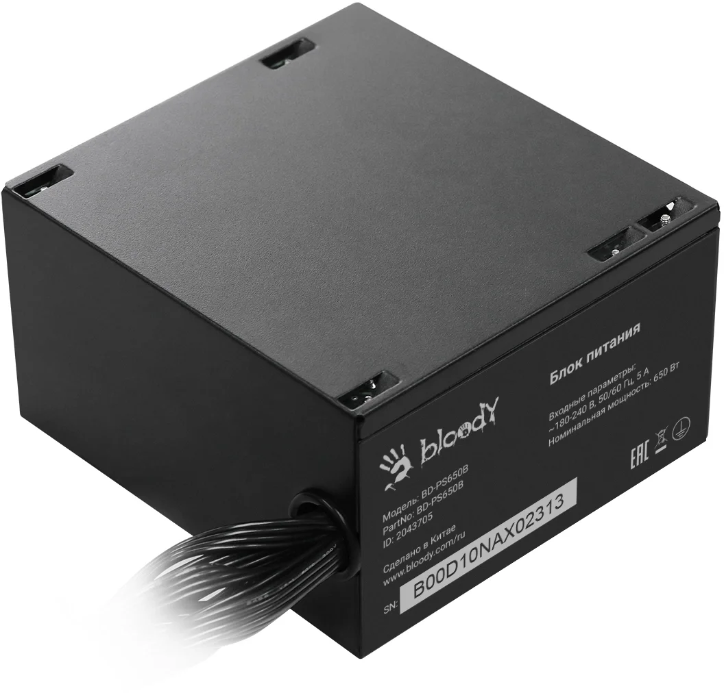 Блок питания Bloody BD-PS650B, ATX, 650 Вт, 80+ Bronze