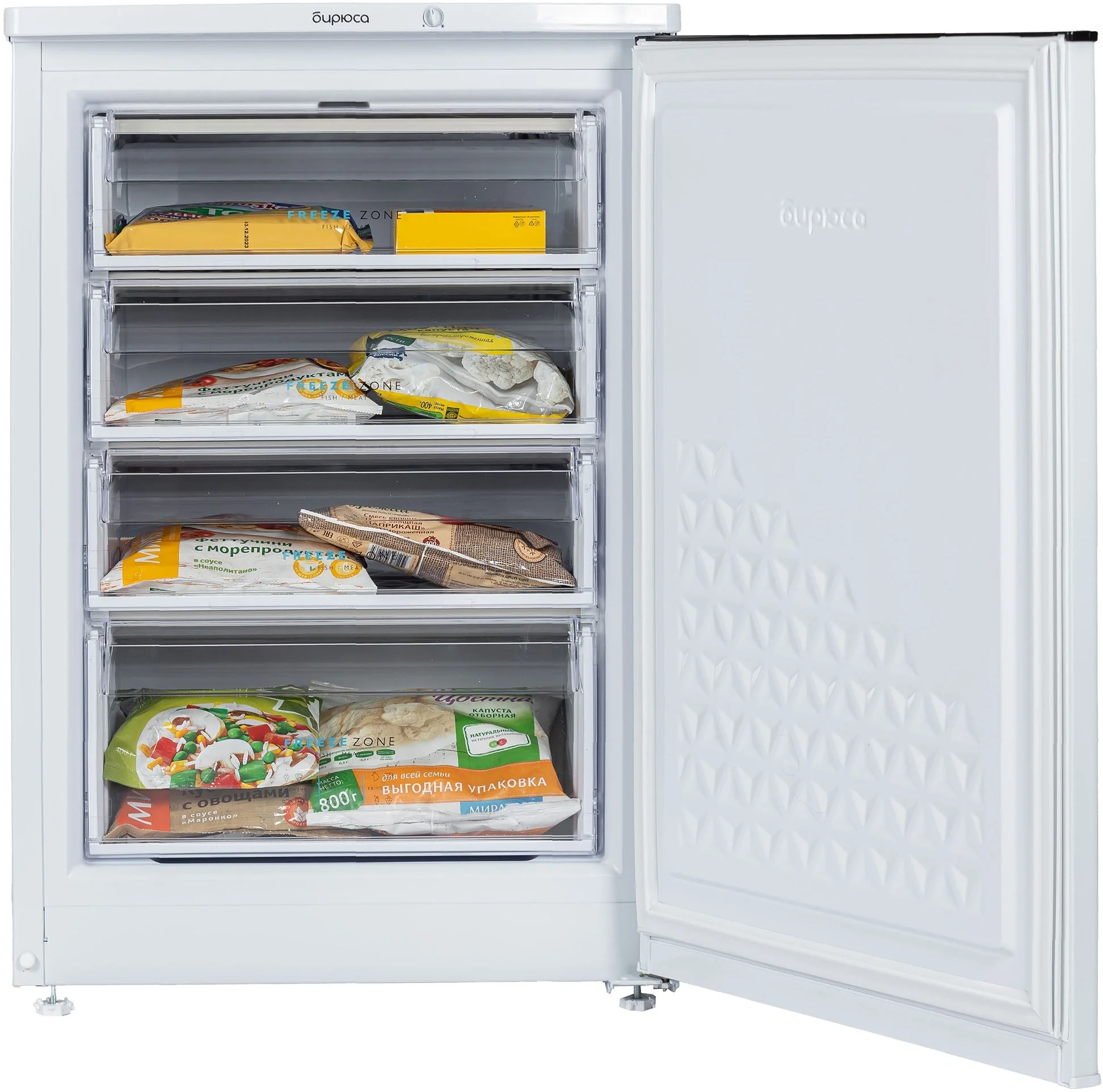 Морозильная камера Бирюса 514, 110 л, 4 ящика, белый