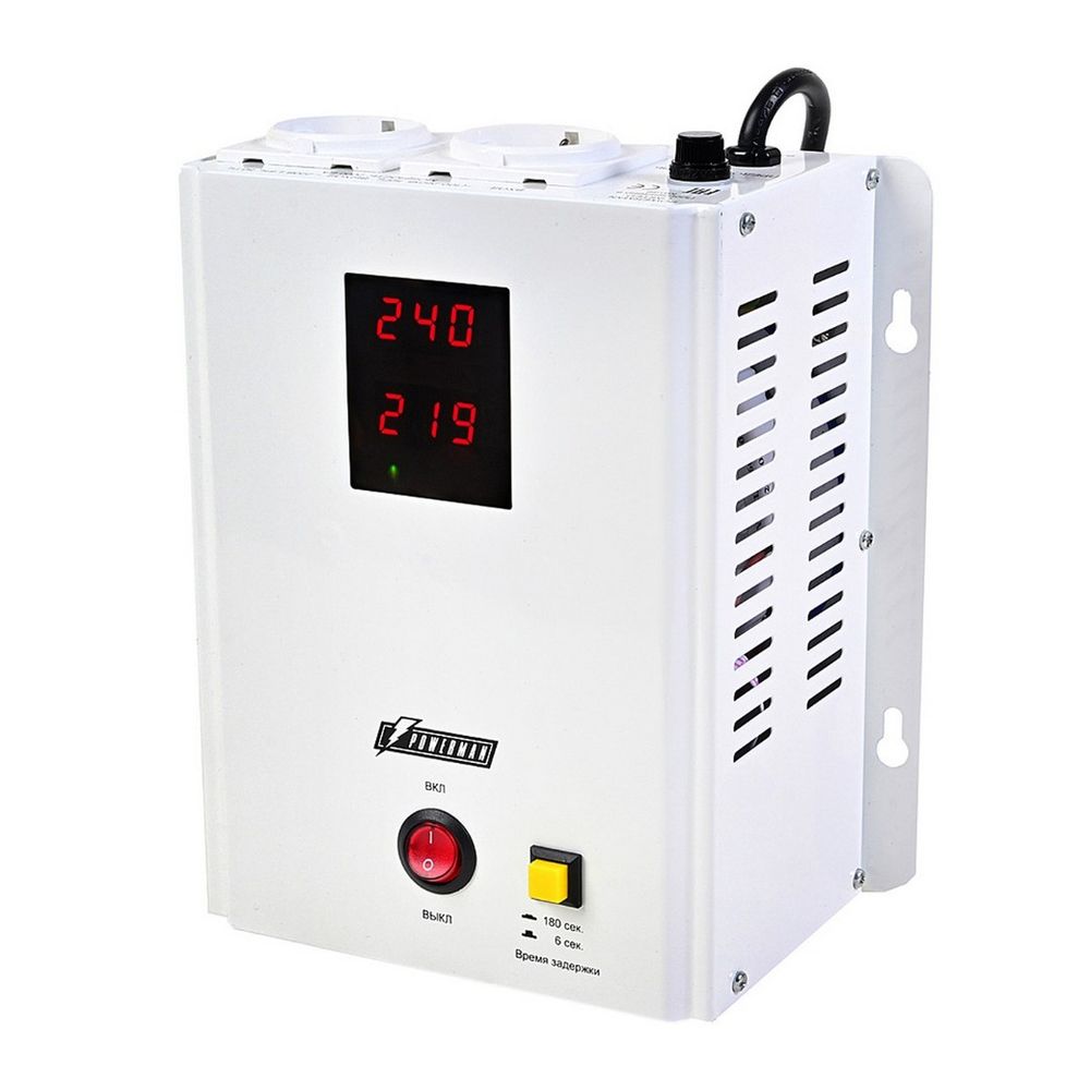 Стабилизатор напряжения PowerMan AVS 2000 H, 2 кВ·А, 220 В, 2 розетки