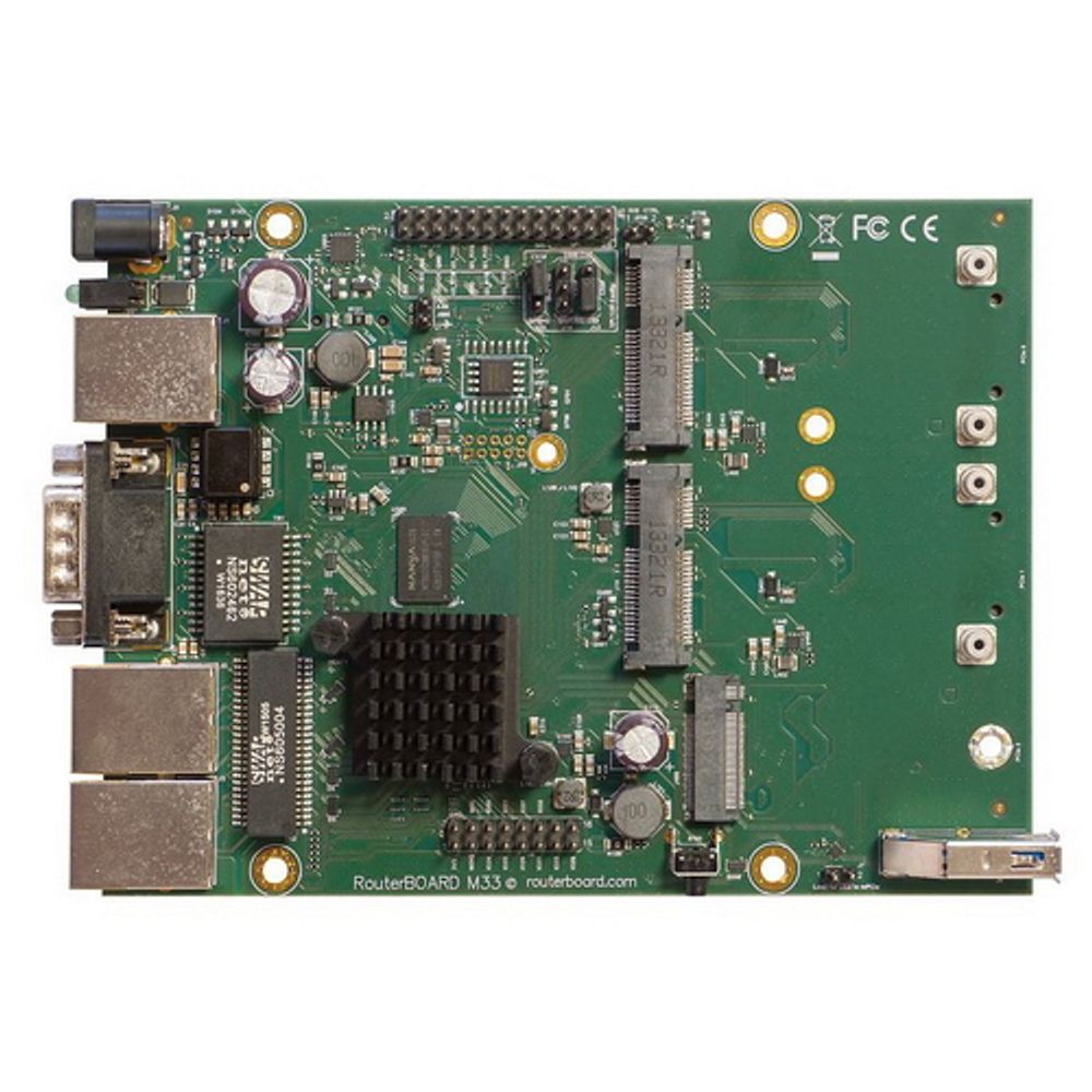 Маршрутизатор MIKROTIK RBM33G RouterBOARD M33G, 3×1GbE, 2×miniPCI-e, 2×SIM, RouterOS L4