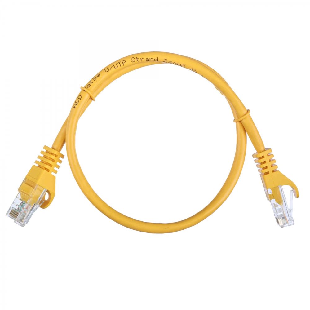 Патч-корд ACD ACD-LPU5E-5DY, Cat.5e U/UTP, 24AWG, 4 пары, CCA, 0.5 м, желтый