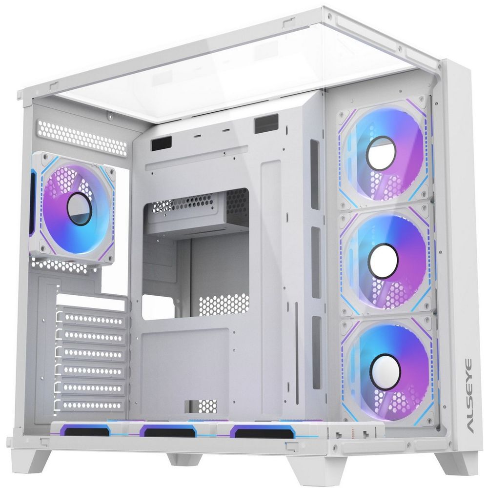 Корпус ALSEYE Vision Ultra W AS.07.0235, ATX, Miditower, 4 вентилятора RGB, белый