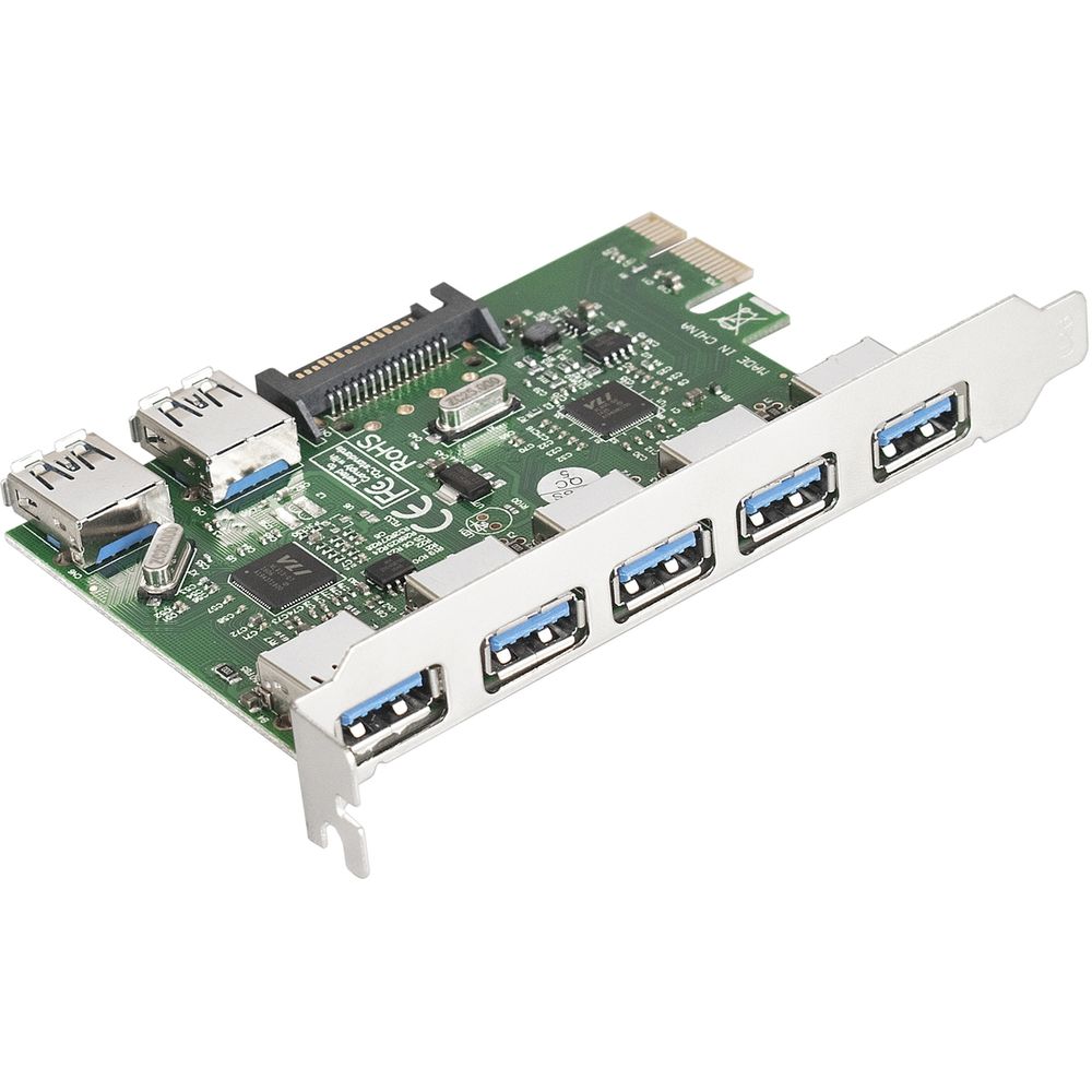 Контроллер ExeGate EXE-317, PCI-E x1 2.0, 5×USB 3.0 внеш. + 2×USB 3.0 внутр.