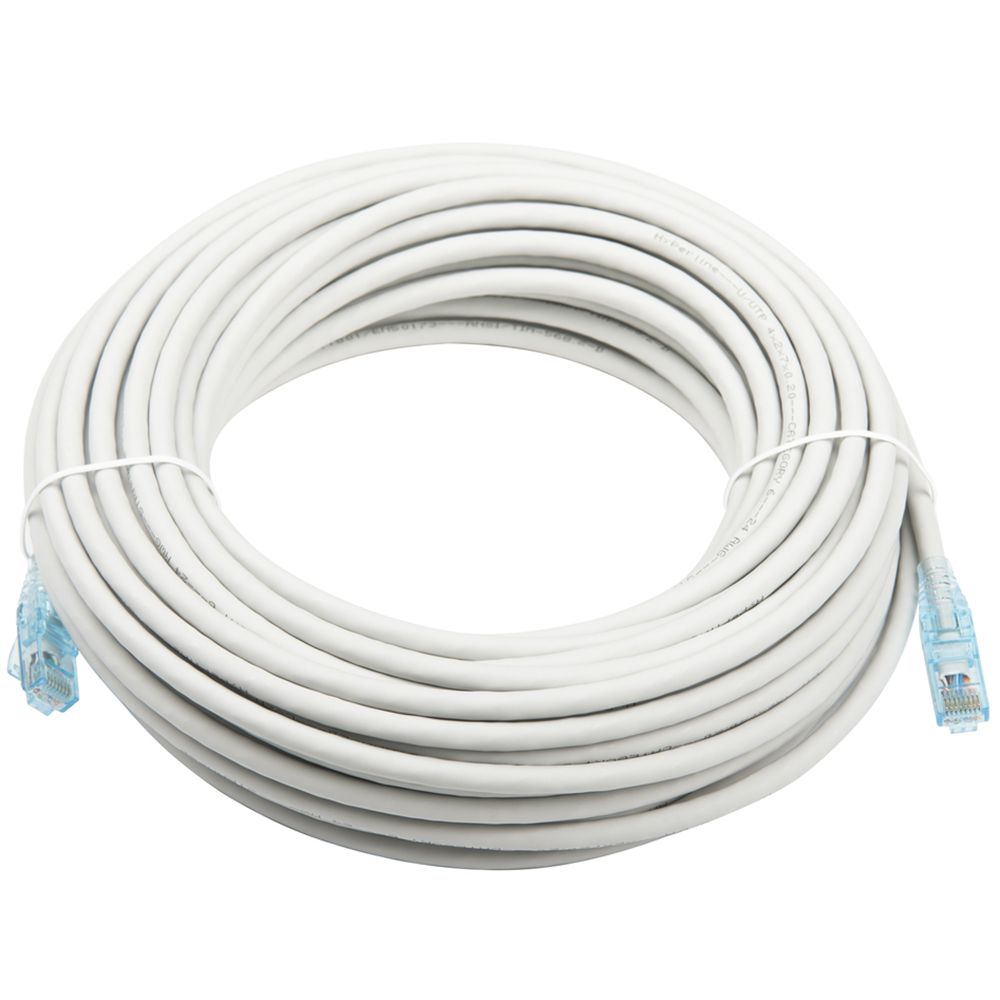 Патч-корд Hyperline PC-LPM-UTP-RJ45-RJ45-C6-20M-LSZH-GY, U/UTP Cat.6, 20 м, LSZH