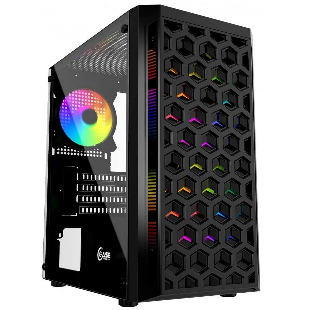 Корпус Powercase CMIMTB-L3, mATX, TG, Mesh, чёрный