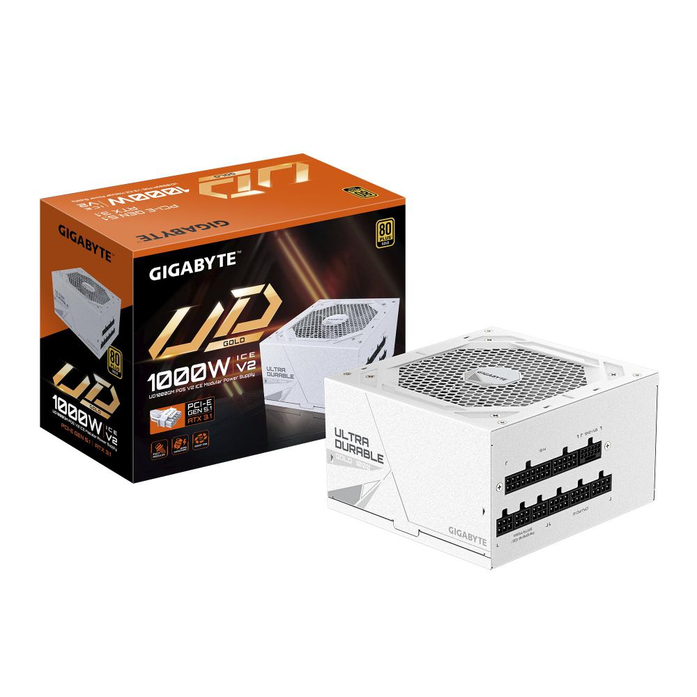 Блок питания Gigabyte GP-UD1000GM PG5 ICE, 1000Вт, 80+ Gold, ATX, белый