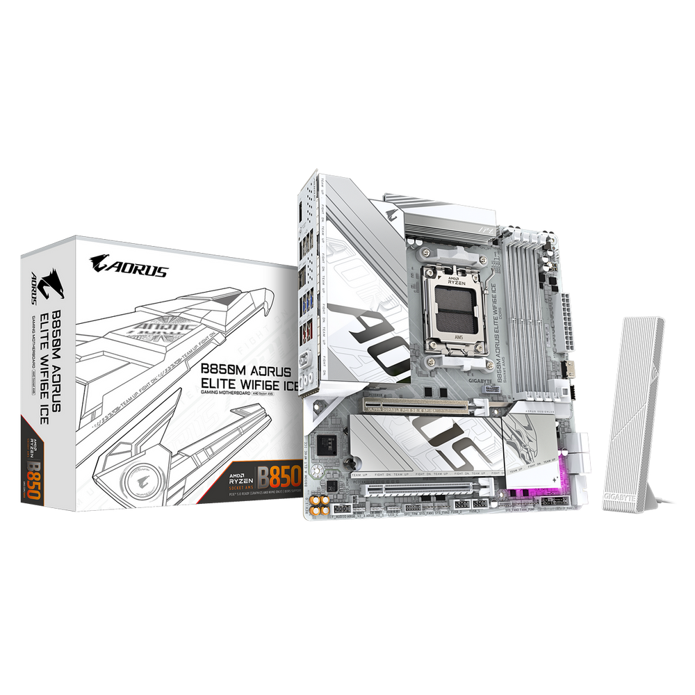 Материнская плата Gigabyte B850M AORUS ELITE WIFI6E ICE, AM5, DDR5, mATX