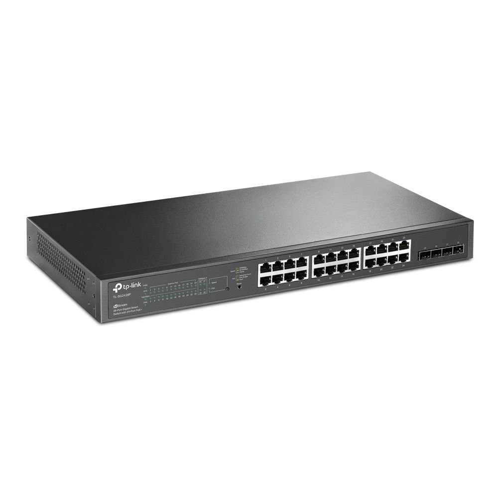 Коммутатор TP-Link TL-SG2428P, L2, 24×1GbE PoE+, 4×SFP, 250W