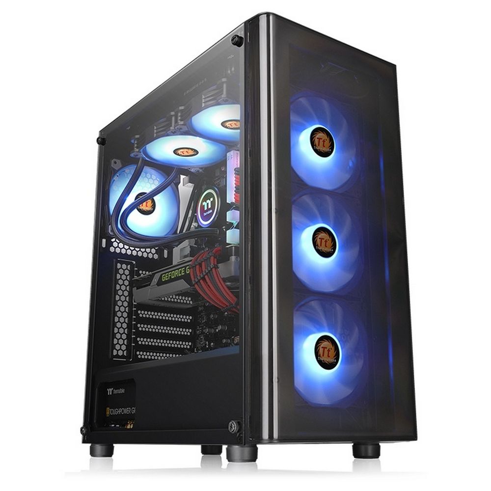 Корпус Thermaltake CA-1K8-00M1WN-01, ATX, черный, стекло, 3×120мм RGB
