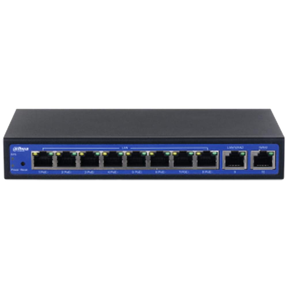 Контроллер Wi-Fi Dahua DH-EAC10-P, 8×PoE, 2×uplink, до 10 точек