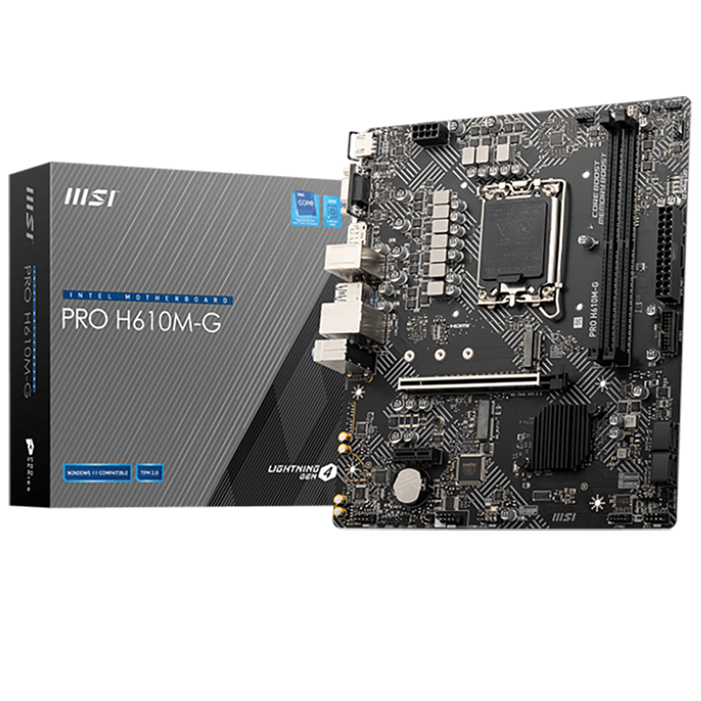 Материнская плата MSI PRO H610M-G, LGA 1700, Intel H610, 2×DDR5, mATX