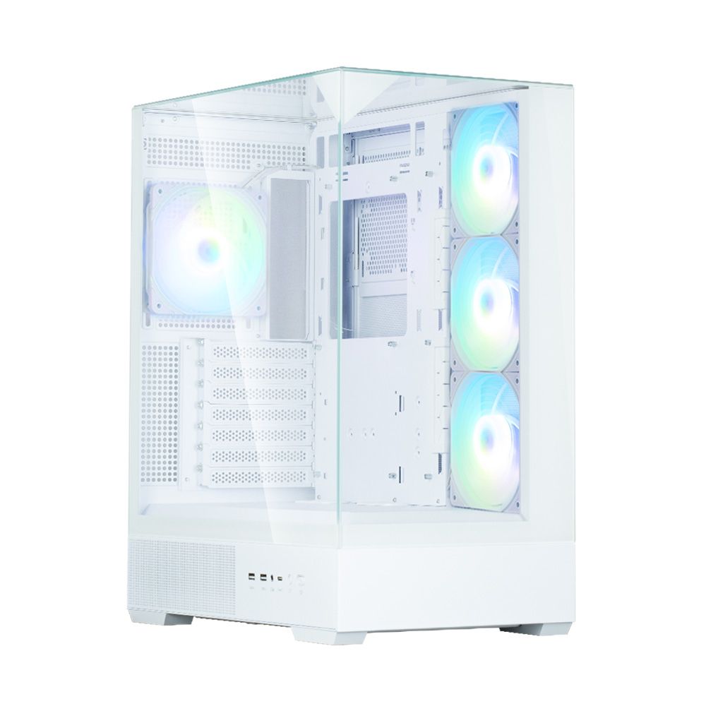 Корпус ПК Zalman P40 Prism Plus White, ATX, 3×Combo, 1×USB-C, 2×USB 3.0