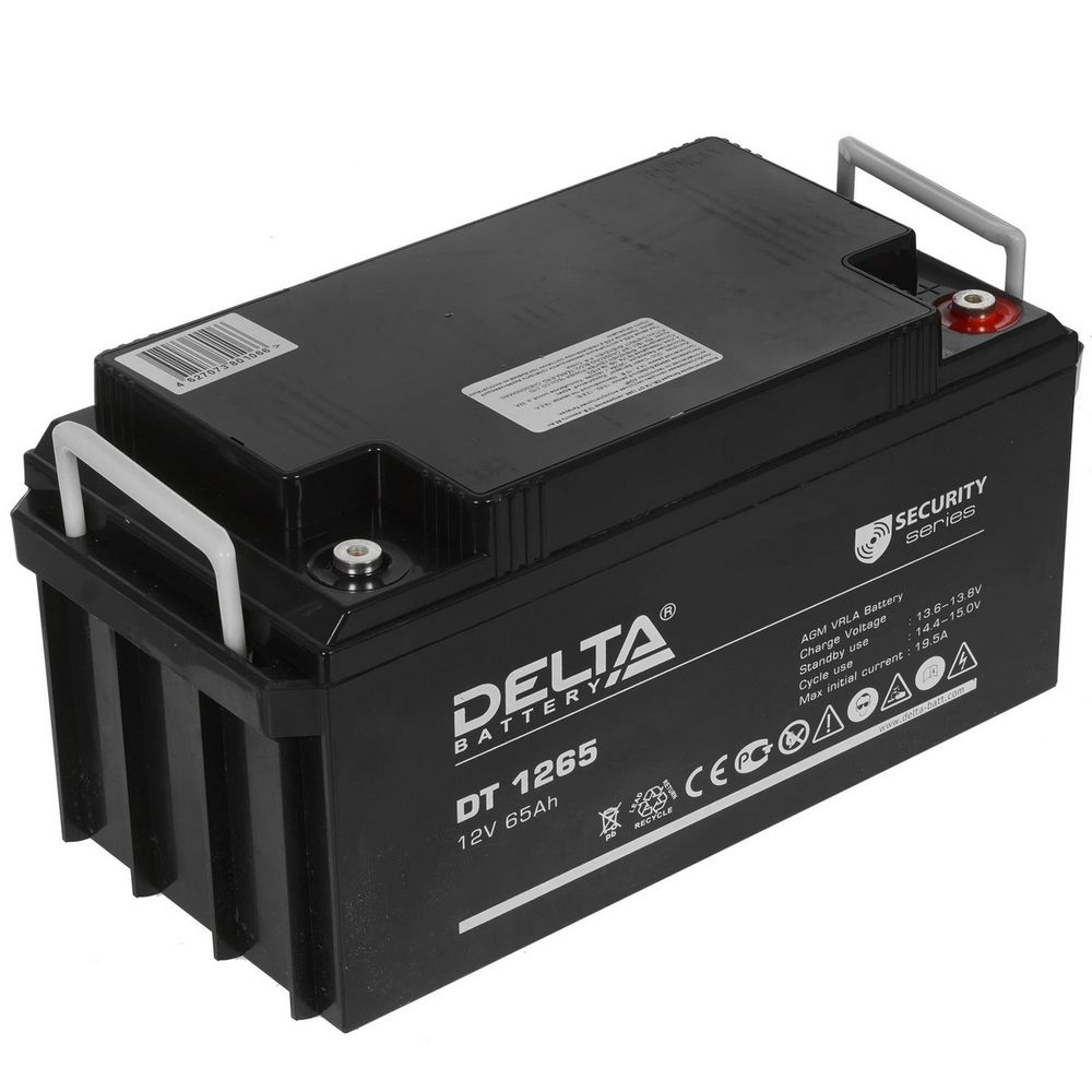 Аккумулятор Delta DT 1265, 12В, 65Ач, AGM
